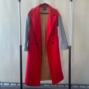 Boutique TriColor Wool Coat